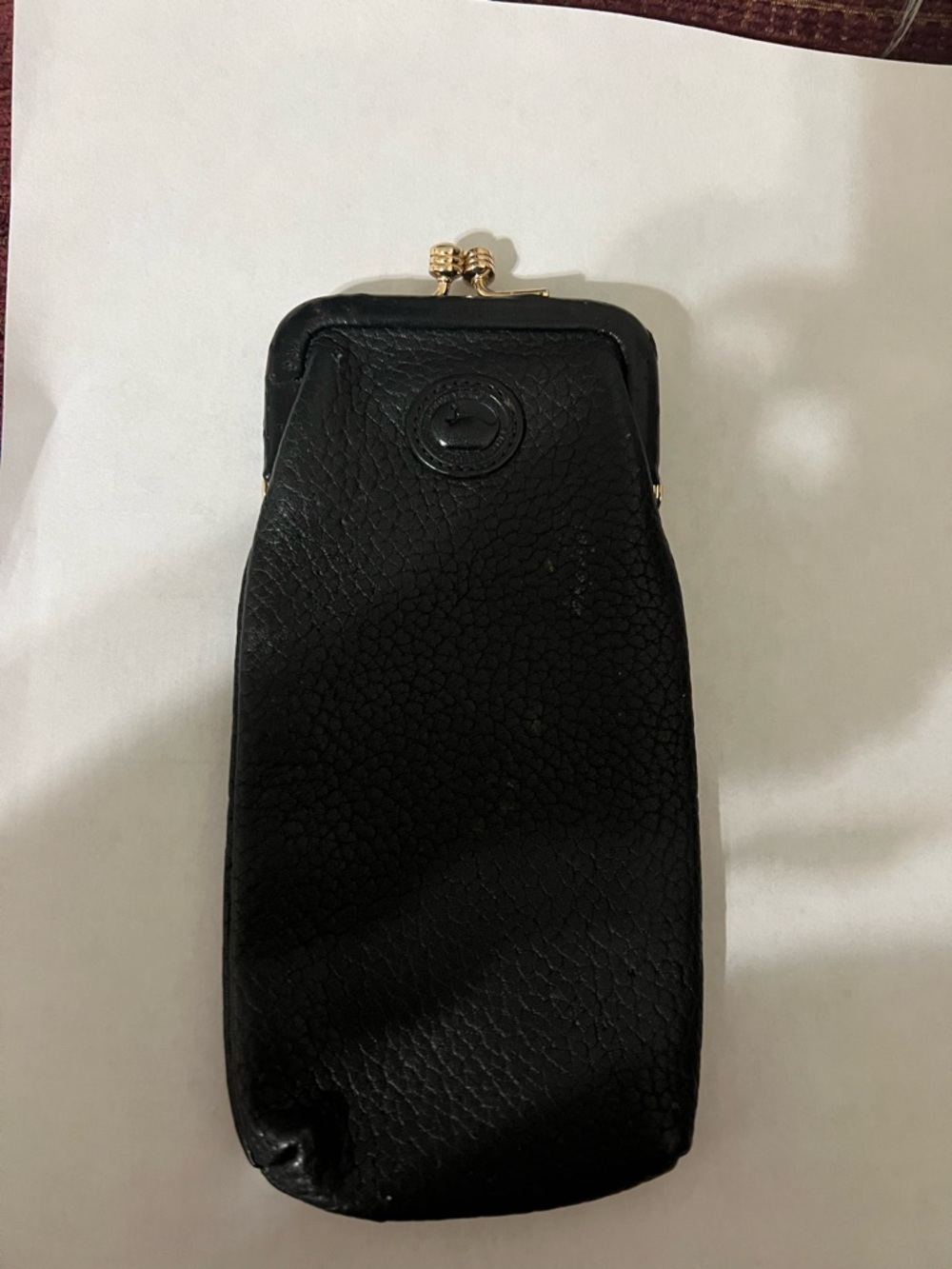 Dooney & Bourke Black Leather Kiss-Lock eye glasses Case